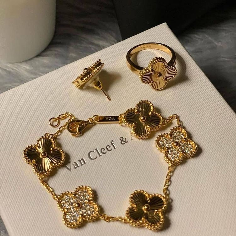 GOLD/CRYSTAL VC&amp;A BRACELET